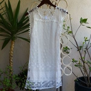 Ivory Pretty little soft lace dress or cover up